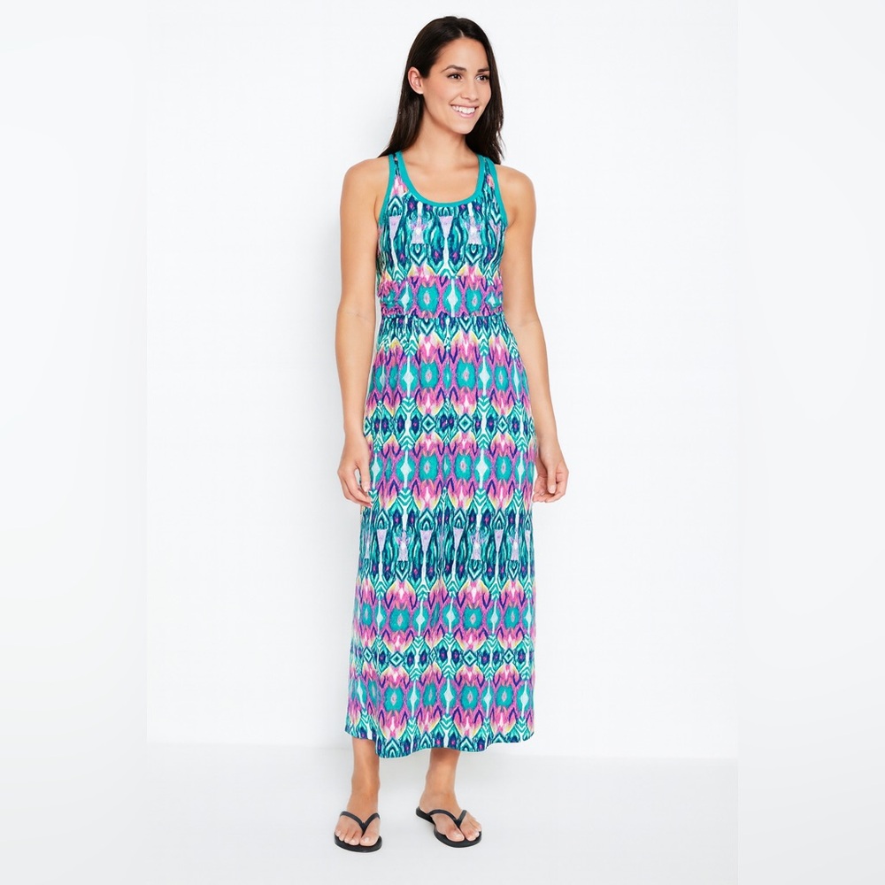 Mountain Hardwear Everyday Ikat Print Sleeveless Maxi Dress Sz Medium